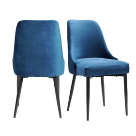 2 Picket House Mardelle Blue Fabric Dining Side Chairs