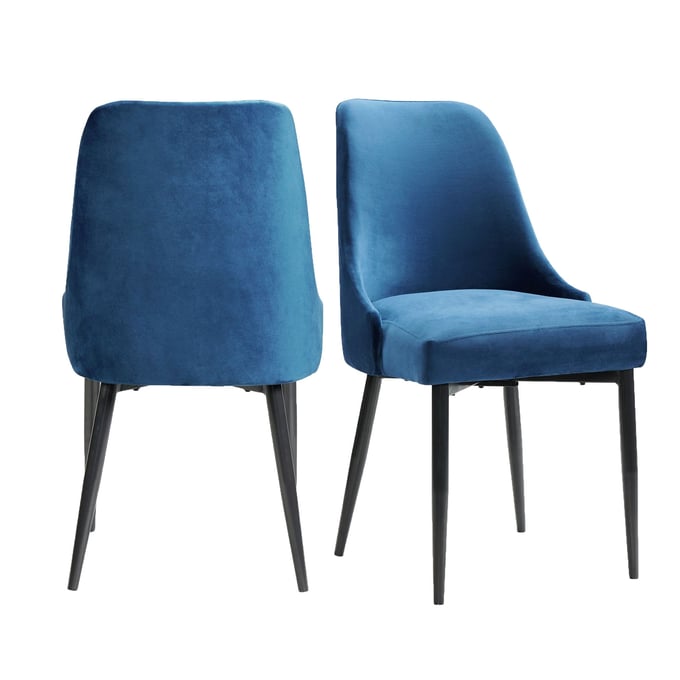 2 Picket House Mardelle Blue Fabric Dining Side Chairs PKT-CCS100SCBL