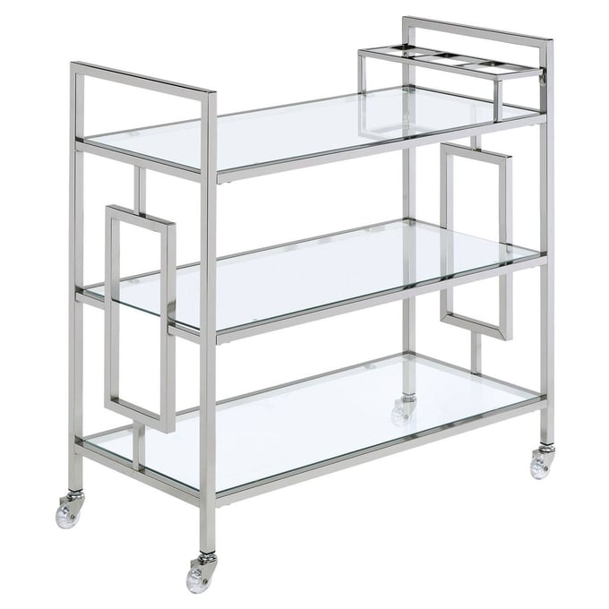 Picket House Harper Chrome Serving Bar Cart PKT-CDEZ100DSVE