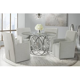 Picket House Marcy Grey Chrome 5pc Dining Room Set with Arm Chairs