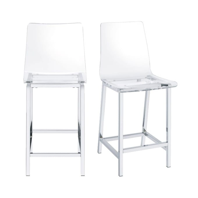 2 Picket House Crystal Clear Bar Stools PKT-CDZN100CSC