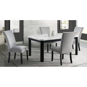 Picket House Celine White Gray Velvet 5pc Dining Room Set