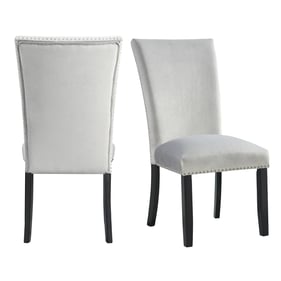 2 Picket House Celine Gray Velvet Side Chairs