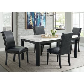 Picket House Celine White Black Rectangular 5pc Dining Room Set