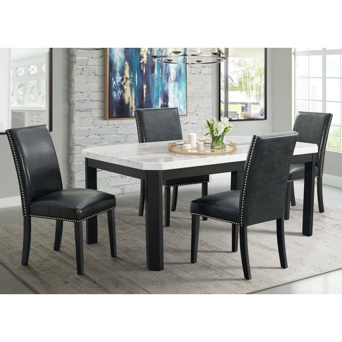 Picket House Celine White Black Rectangular 5pc Dining Room Set PKT-CFC700RBL5PC