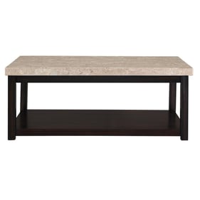 Picket House Caleb Espresso Wood Marble Top Coffee Table