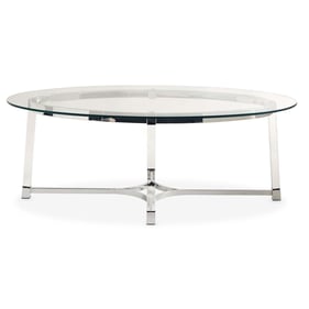 Picket House Sophia Clear Glass Top Oval Coffee Table