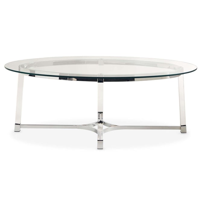 Picket House Sophia Clear Glass Top Oval Coffee Table PKT-CLC100CTE