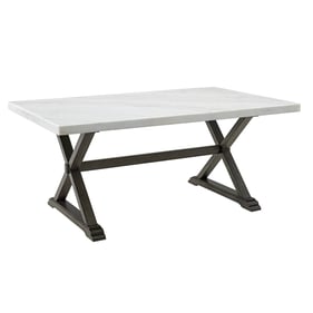 Picket House Landon White Marble Dining Table