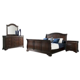 Picket House Conley Cherry Wood 4pc Bedroom Set with King Sleigh Bed