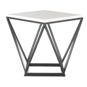 Picket House Conner Black Marble Top Square End Table