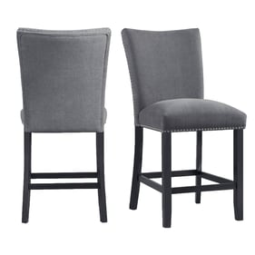 2 Picket House Stratton Charcoal Counter Height Side Chairs