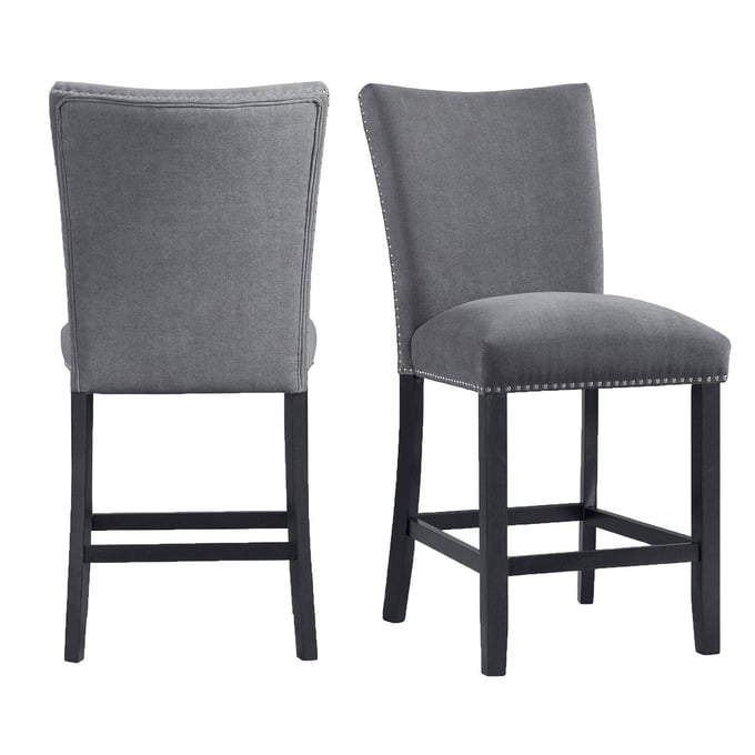 2 Picket House Stratton Charcoal Counter Height Side Chairs PKT-CTC130CSC