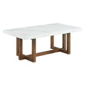 Picket House Furnishings Meyers Marble Rectangular Coffee Table in White