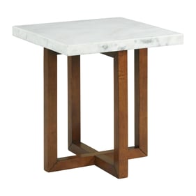 Picket House Meyers White Marble Square End Table