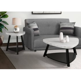 Picket House Lena White Marble 3pc Coffee Table Set