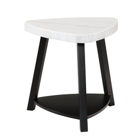 Picket House Lena White Marble Top End Table