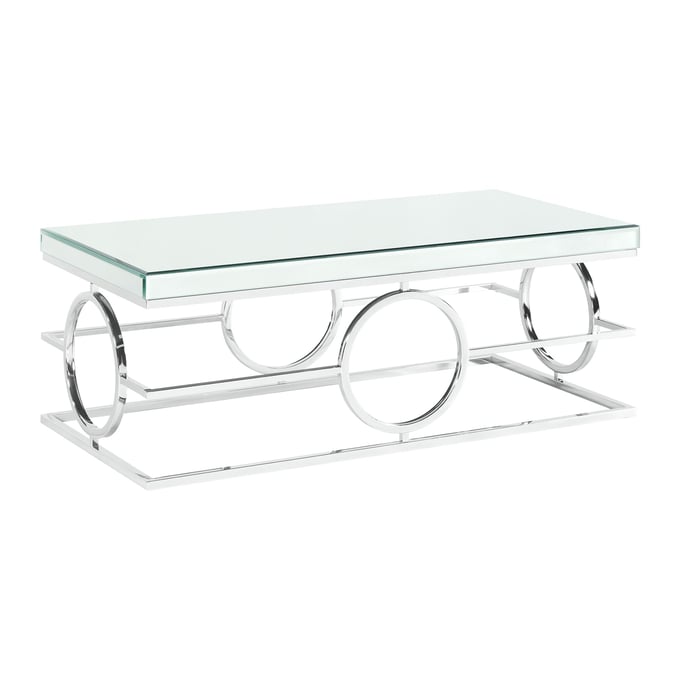 Picket House Katie Chrome Rectangle Mirrored Coffee Table PKT-CTPL100CT