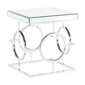 Picket House Katie Chrome Square Mirrored End Table