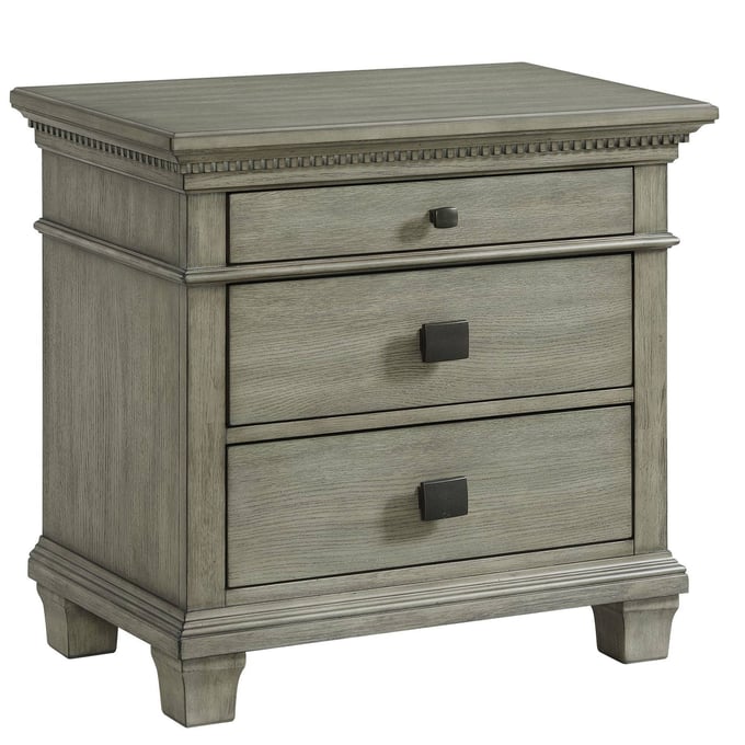 Picket House Clovis Grey 3 Drawers Nightstand with USB PKT-CW350NS