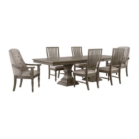 Picket House Royale Grey Cream 7pc Dining Room Set with Arm Chairs