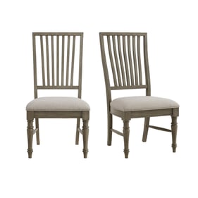 2 Picket House Royale Grey Taupe Fabric Dining Side Chairs