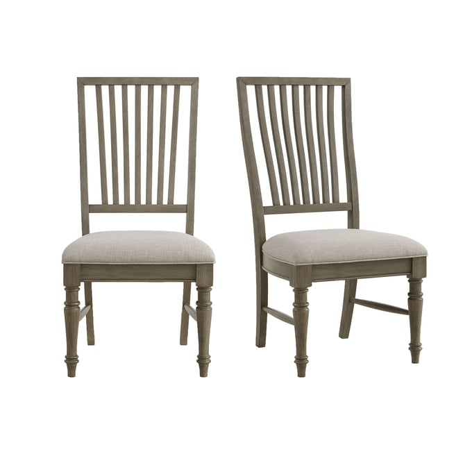 2 Picket House Royale Grey Taupe Fabric Dining Side Chairs PKT-D-10315-3-SC