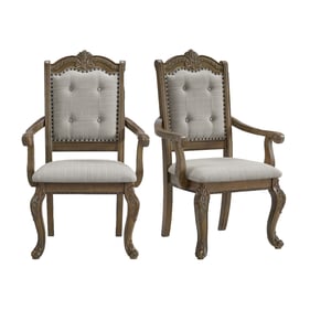 2 Picket House Denali Walnut Dining Arm Chairs