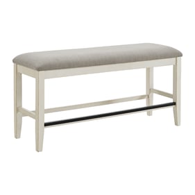 Picket House Marlow Antique White Beige Counter Height Bench