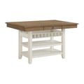 Picket House Furnishings Marlow Rectangular Counter Table in Walnut and Antique White