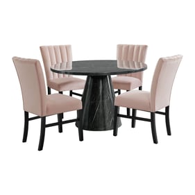 Picket House Odette Grey Pink 5pc Round Dining Set