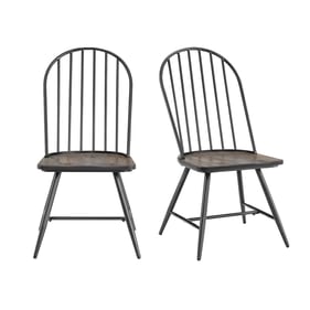 2 Picket House Clover Black Dining Side Chairs