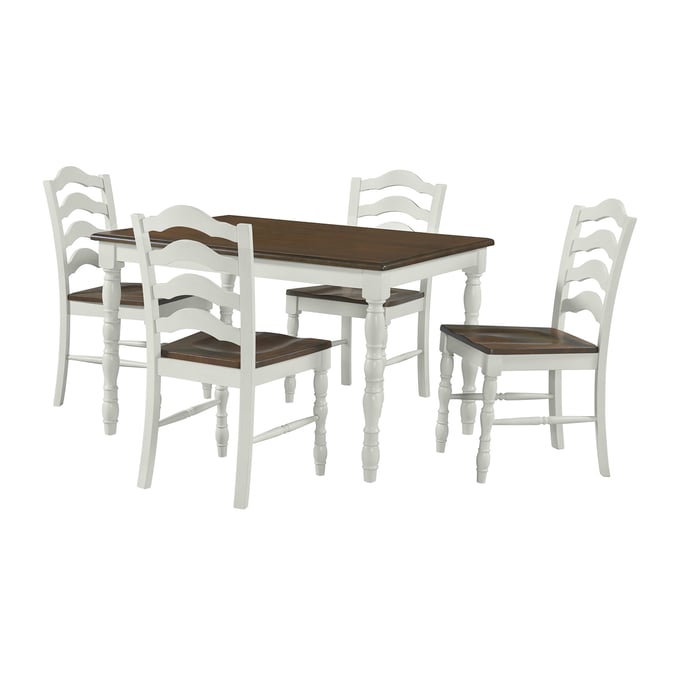 Picket House Sava White Brown 5pc Dining Set PKT-D-2720-8-5DS