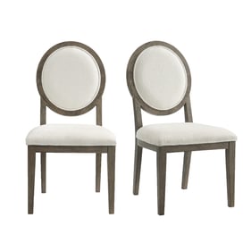 2 Picket House Armes Grey White Round Back Dining Chairs