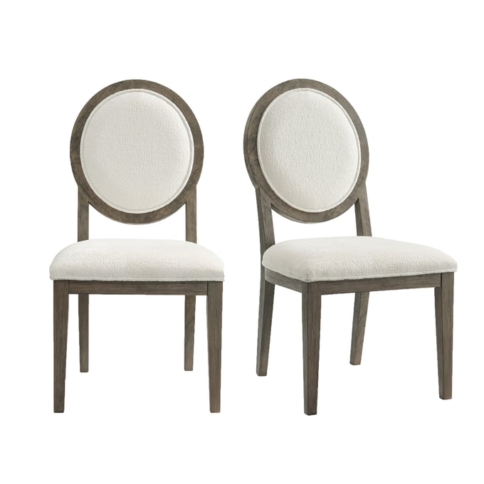 2 Picket House Armes Grey White Round Back Dining Chairs PKT-D-3690-6-SC2