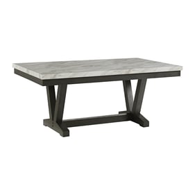 Picket House Eve Charcoal White Dining Table with Faux Marble Top