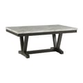 Picket House Furnishings Eve Dining Table w/ White Faux Marble Top in Charcoal