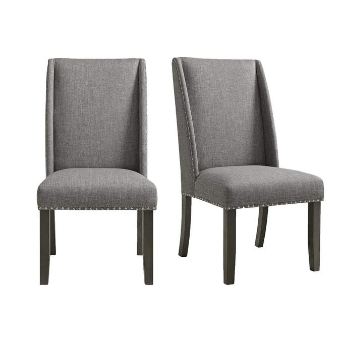 2 Picket House Eve Grey Charcoal Side Chairs PKT-D-4930-7-SC