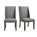 Picket House Furnishings Eve Side Chair  w/ Grey Fabric and Nail Heads in Charcoal (2 Per Carton)