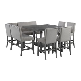 Picket House Hester Grey 8pc Counter Height Set with Bench