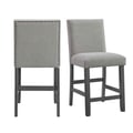 Picket House Furnishings Hester Counter Side Chair with Grey Fabric in Grey (2 Per Carton)