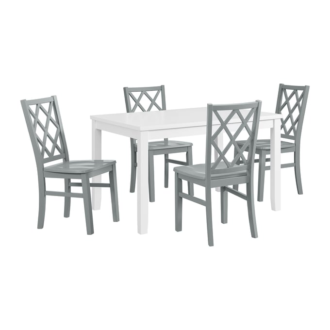 Picket House Conaughey White Grey 5pc Dining Room Set PKT-D-9340-3-DT-5PC