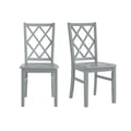 Picket House Furnishings Conaughey Lattice Back Dining Side Chair in Grey (2 Per Carton)