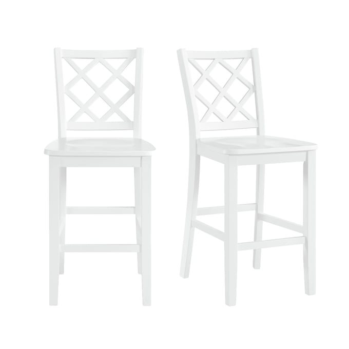 2 Picket House Conaughey White Counter Height Chairs PKT-D-9340-7-CSC