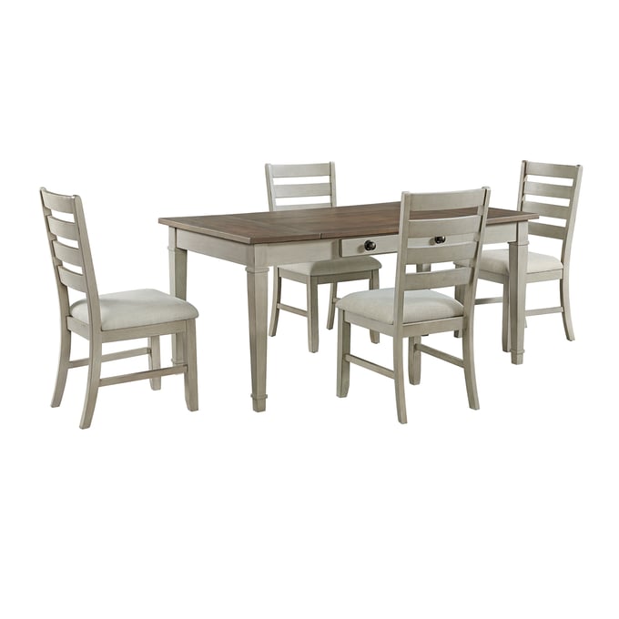 Picket House Bloomfield Brown Washed Stone Beige 5pc Dining Room Set PKT-D-9890-7-5PC