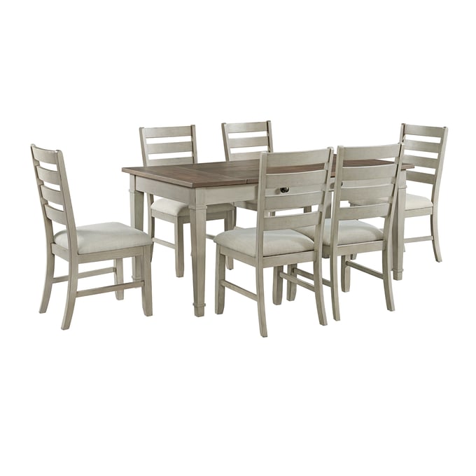 Picket House Bloomfield Brown Washed Stone Beige 7pc Dining Room Set PKT-D-9890-7-7PC