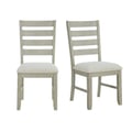 Picket House Furnishings Bloomfield adder Back Dining Side Chair with Light Beige Fabric in Washed Stone (2 Per Carton)