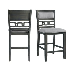 2 Picket House Taylor Dark Gray Fabric Counter Height Chairs