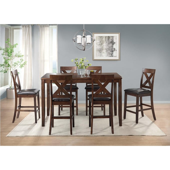 Picket House Alexa Cherry 7pc Counter Height Dining Set PKT-DAX1007CS