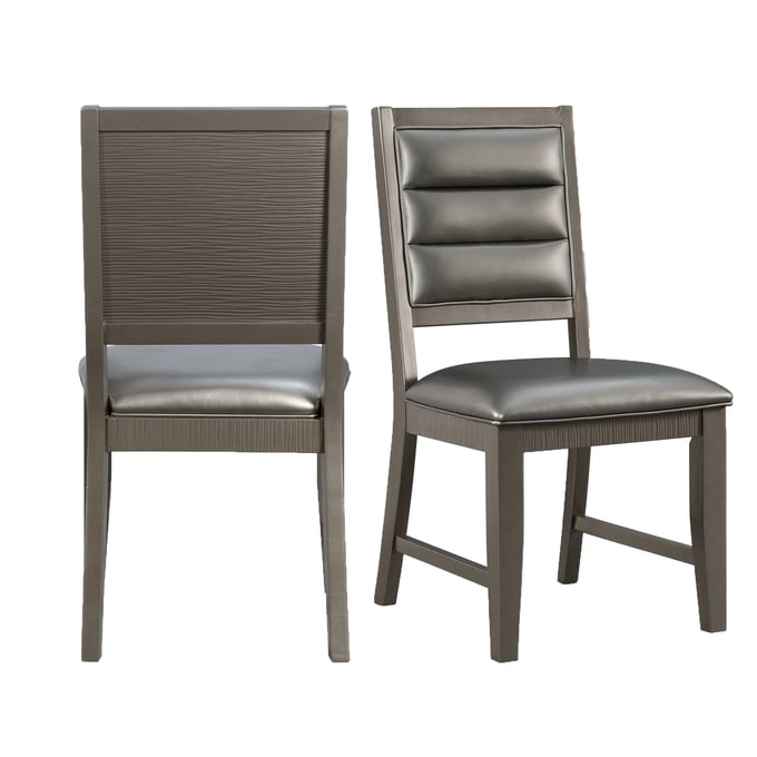 2 Picket House Aria Gray PU Standard Height Side Chairs PKT-DFH100SC